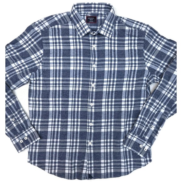 UNTUCKit Other - UNTUCKit Shirt Mens Medium Blue Plaid Flannel Long Sleeve Button Regular Fit